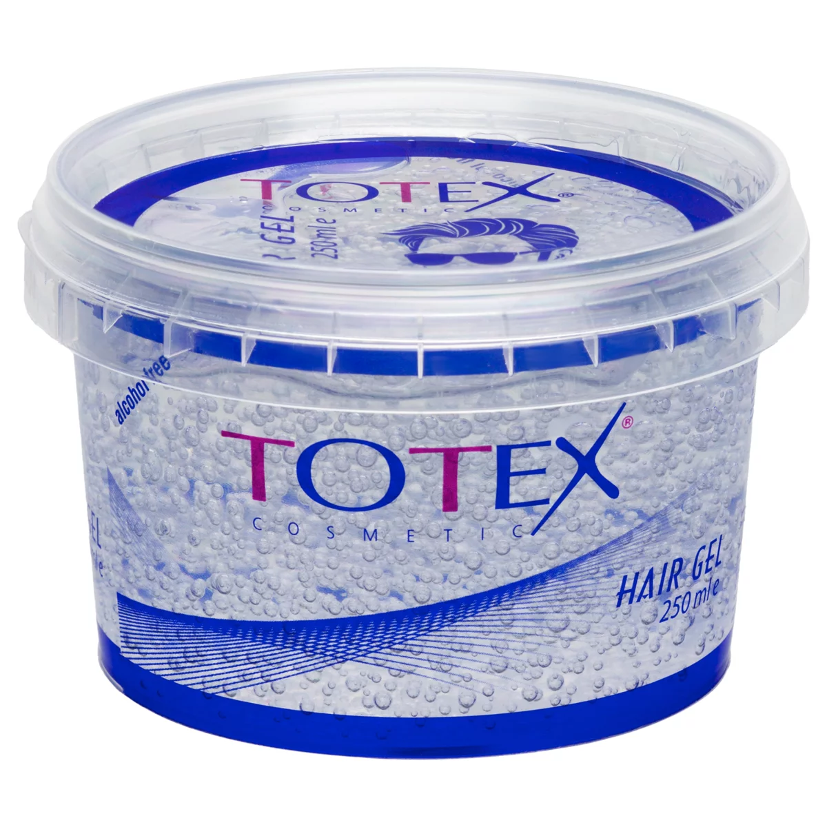 Totex Extra Strong clear hair gel 250 ml tub